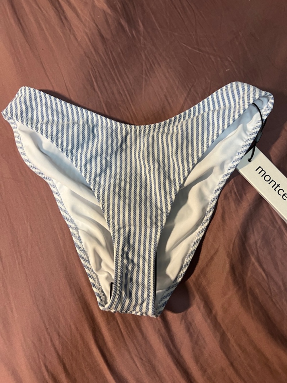 Montce Blue and White Striped Bandeau Bikini - Picture 5 of 14